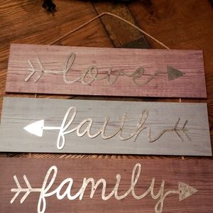 Love Faith Family Wall Hanging Sign